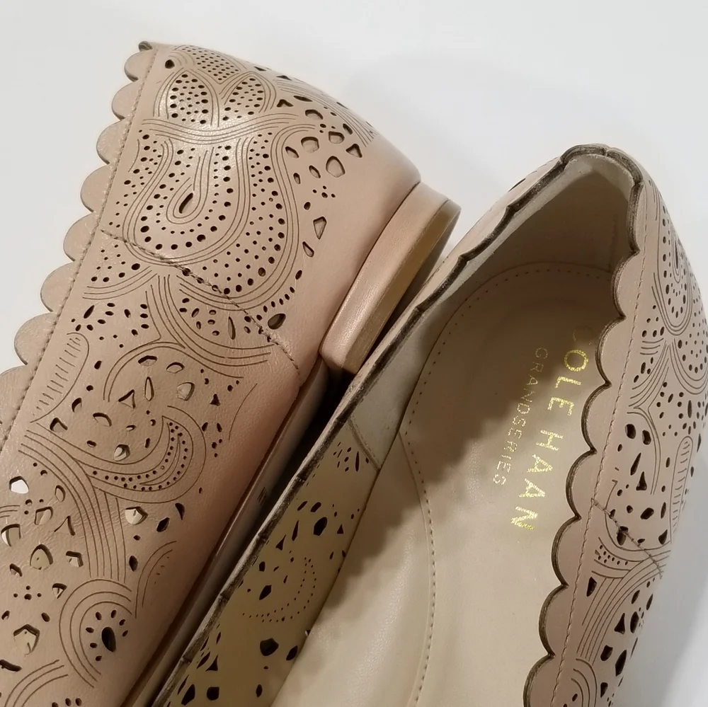 NIB Cole Haan Callie Laser-Cut Leather Flats in Mahogany Rose Size 6.5,8.5,9,9.5